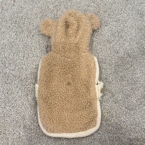 (XS) Cozy Tan Teddy Bear Hooded Dog Sweater